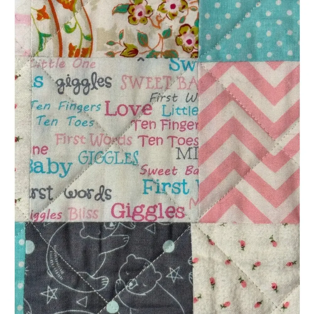Handmade baby crib quilt 33